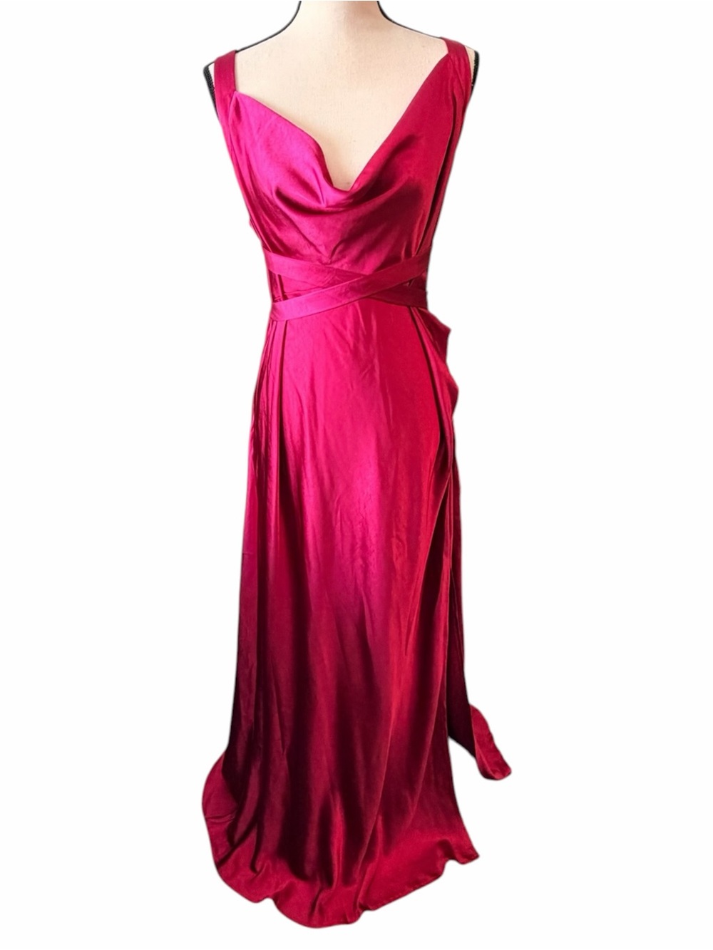 Billy J Boutique Zendaya Maxi Dress Satin Berry Magenta Pink Size 22